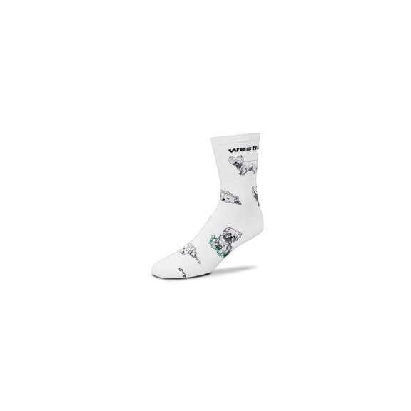Westie Poses Socks Animal Den,White/Grey/Black/Red,Women Shoe Size: 6-11 or Men Shoe Size: 5-10