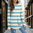 thumbnail image 2 of T Shirts for Women Long Sleeve Women Long Sleeve Top Round Neck Basic Fashion Printed TShirt Shirt Thumbhole Tunic Beige, S, 2 of 5