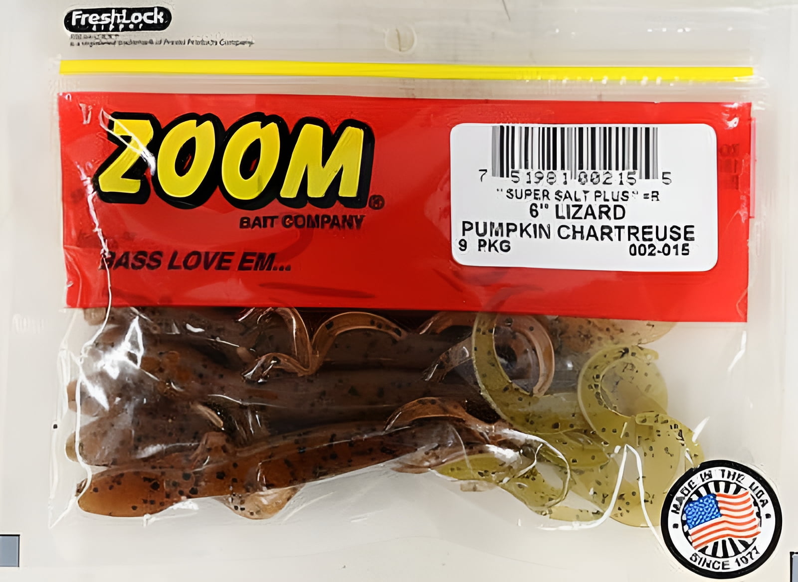 (2 pack) Zoom Lizard 6'' Pumpkin/Chartreuse 9pk