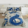 thumbnail image 2 of Manfei Blue Dragon Full Size Comforter Sets,Magic Animal Bedding Comforter Set,Boho bohemian Style Bedding Sets For Boys Kids,Microfiber Bedroom Decor Reversible,3 Pieces, 2 of 8