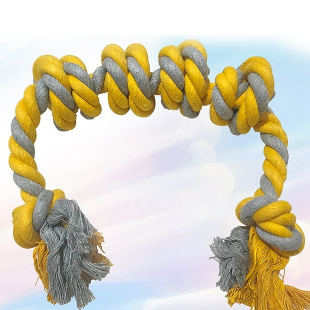 Juguete de cuerda para perros resistente a mordeduras, interactivo, para limpieza dental, para perros medianos y grandes, con 6 nudos.