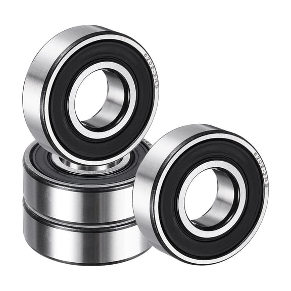 Uxcell 4 Pack 6202 2RS Deep Groove Ball Bearings, 15x35x11mm Chrome Steel Double Rubber Seal Bearing for Electric Motor, Home Appliances, Garden Machinery, (ABEC5)