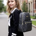 thumbnail image 6 of Jessica Simpson Women’s Waterproof Vegan Leather Laptop Backpack with Padded Mesh Shoulder Straps and Side Water Bottle Pockets for Commuting and Travel in Black & White Hearts, 6 of 8