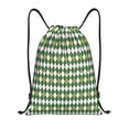 thumbnail image 1 of Saiise Light Green Squares Pattern Sports Drawstring Backpack - String Swim Gym Bag with Wet Proof Pocket for Women&Men-Medium, 1 of 6