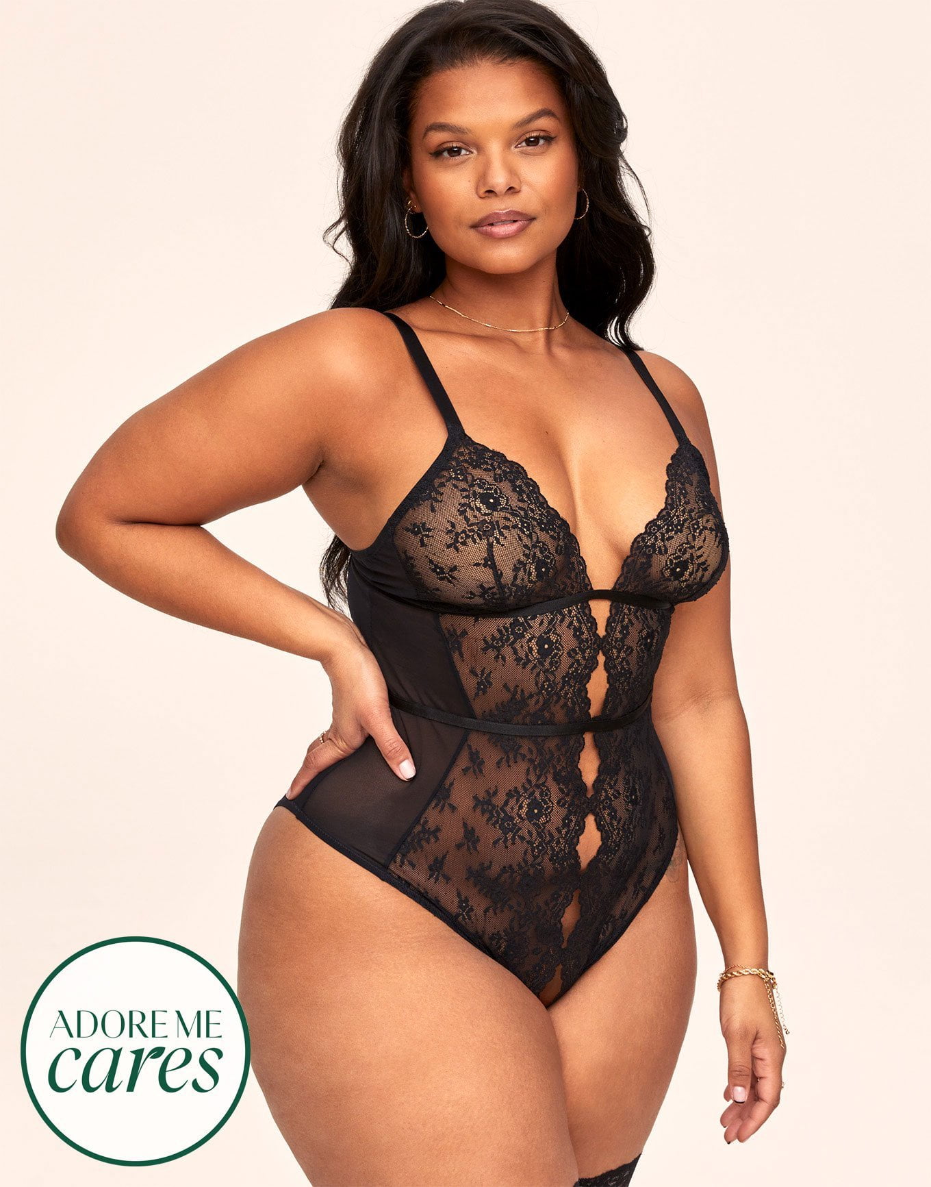 Adore Me Rosie Unlined Bodysuit Women's Lingerie Plus and Regular Sizes