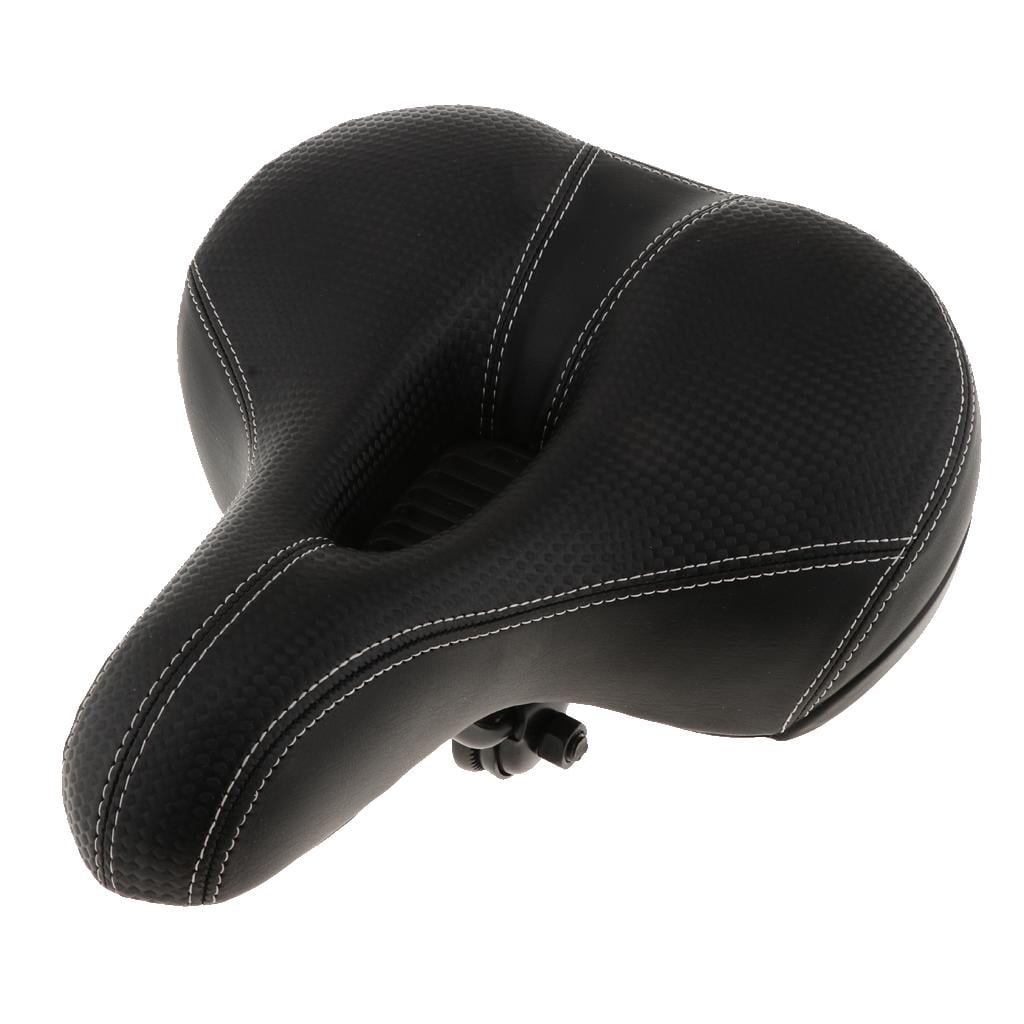 Saddle With Dual Spring Shock Absorbing Leather Bike Seat