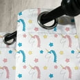 thumbnail image 3 of Ambesonne Pastel Grommet Curtain, Colorful Unicorns Stars, 50" x 108", Blue Coral Yellow, 3 of 6