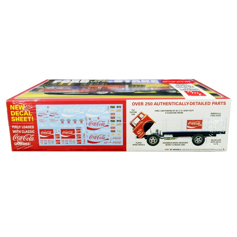 Skill 3 Model Kit Ford C600 Stake Bed Truck with Two Coca-Cola Vending  Machines 1/25 Scale Model by AMT AMT1147