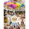 thumbnail image 6 of Colorful Boho Tablecloth Square Table Cloth 54x54, Waterproof Tablecloth Outdoor Table Cloth, Pink Yellow Blue Green Tie Dye Abstract Art Washable Table Cover for Kitchen Dinning Party, 6 of 8