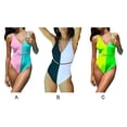 thumbnail image 4 of Bañador de mujer Sonducket con tirantes cruzados espalda baja Control de barriga Verde amarillo XL, 4 of 6