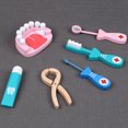thumbnail image 2 of Flmtop Wooden Role Play Dentist Doctor Dental Teeth Model Tools Set Children Game Toy, 2 of 10