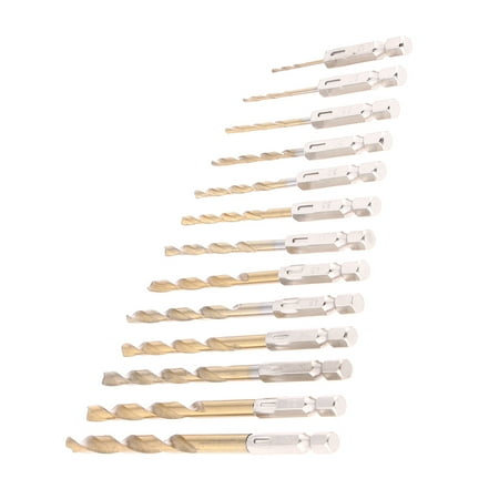 

13 Pcs HSS Drill Combination Drill Bit Set High-speed Steel Drill Bits 1/ 4 Drill 1.5-6.5mm Drill