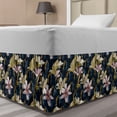 thumbnail image 1 of Vintage Bed Skirt, Pastel Colored Lilies on Tile Inspired 60's Retro Background, Elastic Bedskirt Dust Ruffle Wrap Around for Bedding Decor, 4 Sizes, Multicolor, by Ambesonne, 1 of 2