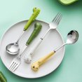 thumbnail image 2 of ENJOYW Scratch Resistant Toddler Utensil Anti-rust Stainless Steel Cartoon Dinosaur Children Fork Spoon for Home Children UtensilM, 2 of 7