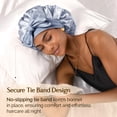 thumbnail image 3 of Gorro de satén YANIBEST ajustable de doble capa azul seda, 3 of 6