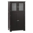 thumbnail image 1 of Costway Bathroom Floor Storage Cabinet Kitchen Cupboard w/Doors&Adjustable Shelf Brown, 1 of 10