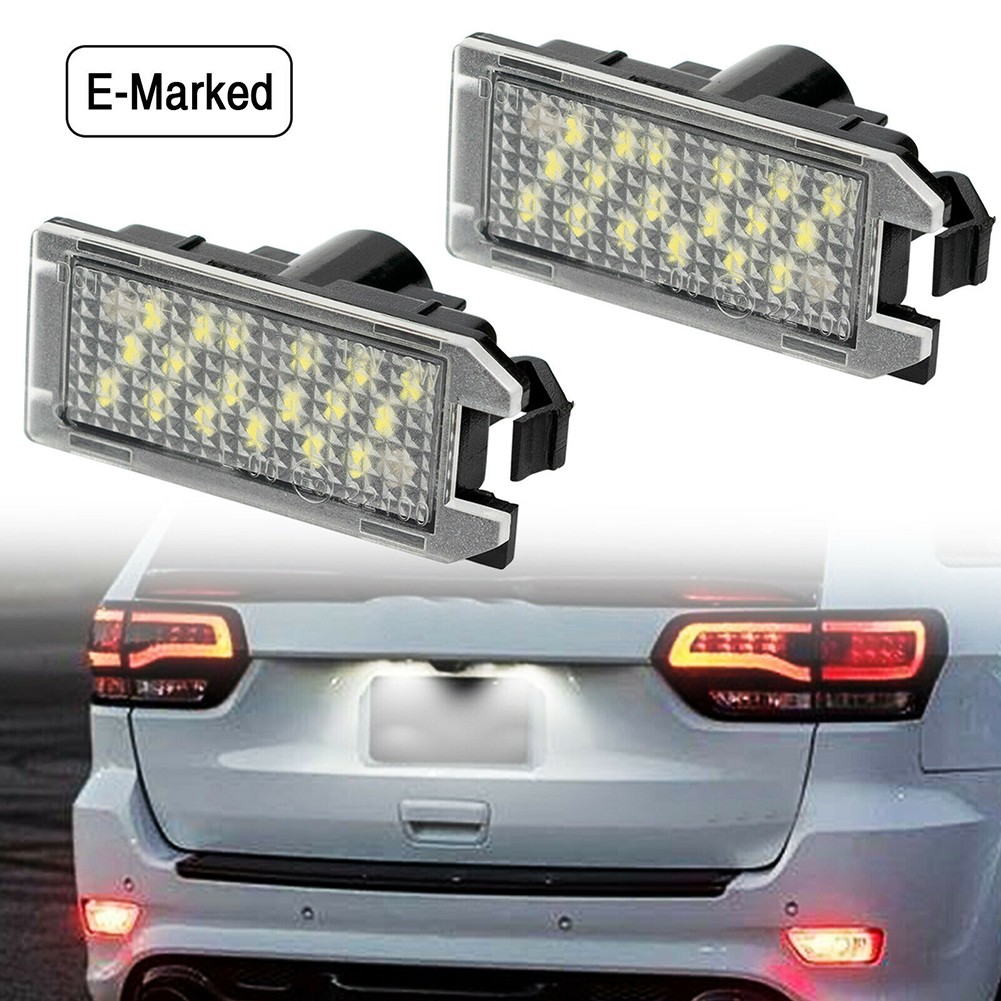 LED License Plate Light Assembly – Replacement Tag Lights For 2014-2020 Cherokee, 2014-17 Patriot/Compass & More (2Pcs, 6000K White)