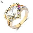 thumbnail image 2 of Dujiujun Finger Ring Rhinestone Heart Shape Jewelry Good-looking Women Ring for Mother, 2 of 8