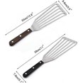 thumbnail image 2 of Fish Spatula, 2 pieces (11 inches and 12.5 inches), professional fish spatula, wooden handle, grill spatula, stainless steel fish spatula, non-stick f, 2 of 5