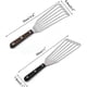 thumbnail image 2 of Fish Spatula, 2 pieces (11 inches and 12.5 inches), professional fish spatula, wooden handle, grill spatula, stainless steel fish spatula, non-stick f, 2 of 5