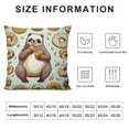 thumbnail image 6 of QZHH  Cute Sloths Sitting Around Donuts Pattern Pillow Covers Printed Throw Pillow Cases Outdoor Decorative Pillow Covers Brown and Green 2pc, 6 of 6