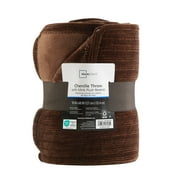 Mainstays Chenille Reverse to Plush Throw, Caffeine Brown, 50 in x 60 in