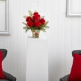 thumbnail image 2 of Nearly Natural 20” Artificial Silk Red Roses Bouquet, 2 of 4