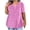 Pink, variant on HXWCHs Women Solid Organic Cotton T Shirt Women's Fashion V Neck Casual Soft Short Sleeve Basic Tee Shirt Comfortable Everyday top XXL Coffee