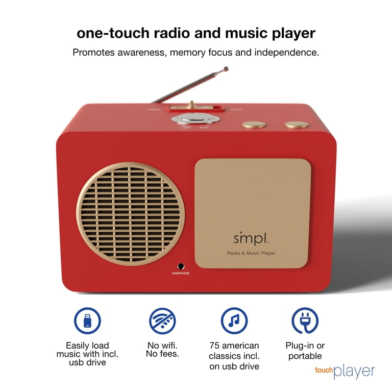 SMPL Easy FM Tuner Music and Radio Player for Dementia and