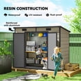 thumbnail image 3 of Outsunny 8' x 4' Resin Outdoor Storage Shed, Plastic Shed with Floor, Window, Lockable Doors and Vents, Light Brown, 3 of 9