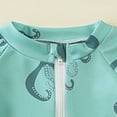 thumbnail image 5 of Ccpelsie Toddler Baby Boy One Piece Swimsuit Short Sleeve Zip Up Bathing Suit Infant Rash Guard Swimwear（Green,2-3 Years), 5 of 6
