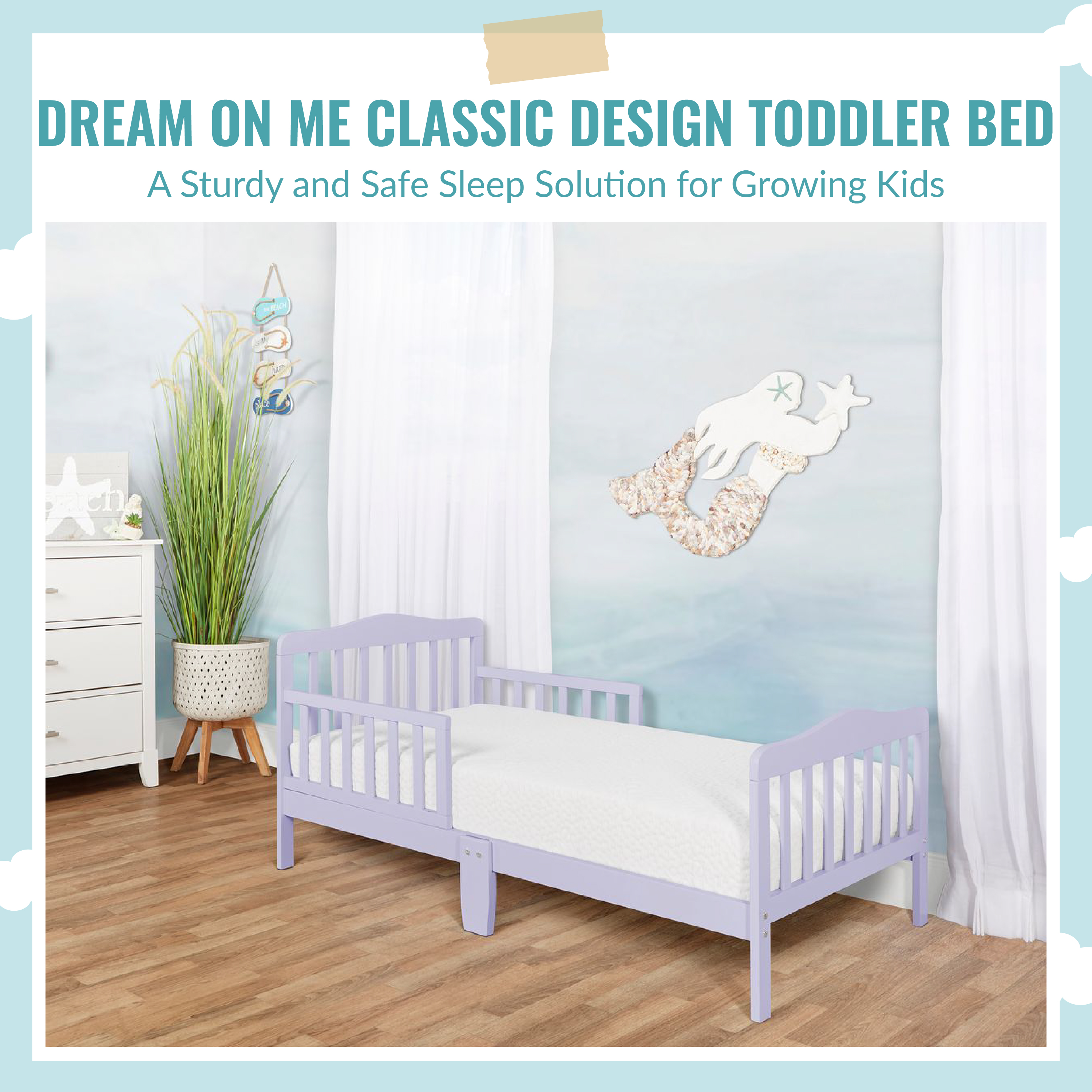 Dream On Me Classic Design Toddler Bed, Lavender Ice - image 2 of 21