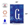 thumbnail image 2 of Toland Home Garden Winter Snowflakes Monogram G Personalized Winter Flag Double Sided 28x40 Inch, 2 of 5