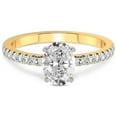 thumbnail image 3 of 5 Carat IGI Certified Oval Shape Lab Grown Diamond Engagement Ring | 14K Yellow Gold | Venetia Half Eternity Diamond Ring | FG-VS1-VS2 Quality Friendly Diamonds, 3 of 4