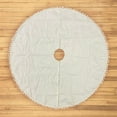 thumbnail image 6 of Cream Colored Pom Pom Christmas Tree Skirt, 6 of 6