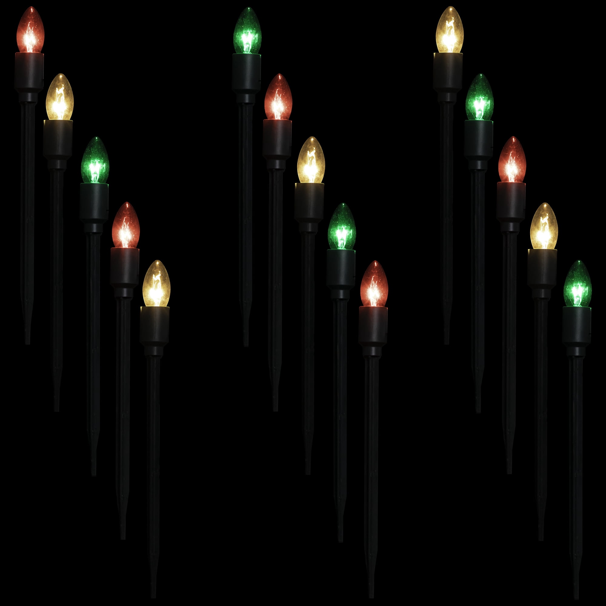 Northlight Multi-color C9 Christmas Pathway Marker Incandescent String Lights Holiday Lighting, 180"