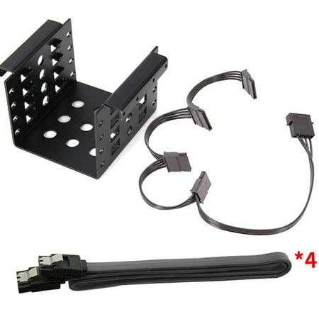 

4-Bay 2.5 HDD Caddy Bracket Support and IDE port All mounting screws included - Black w Cable Black w Cable