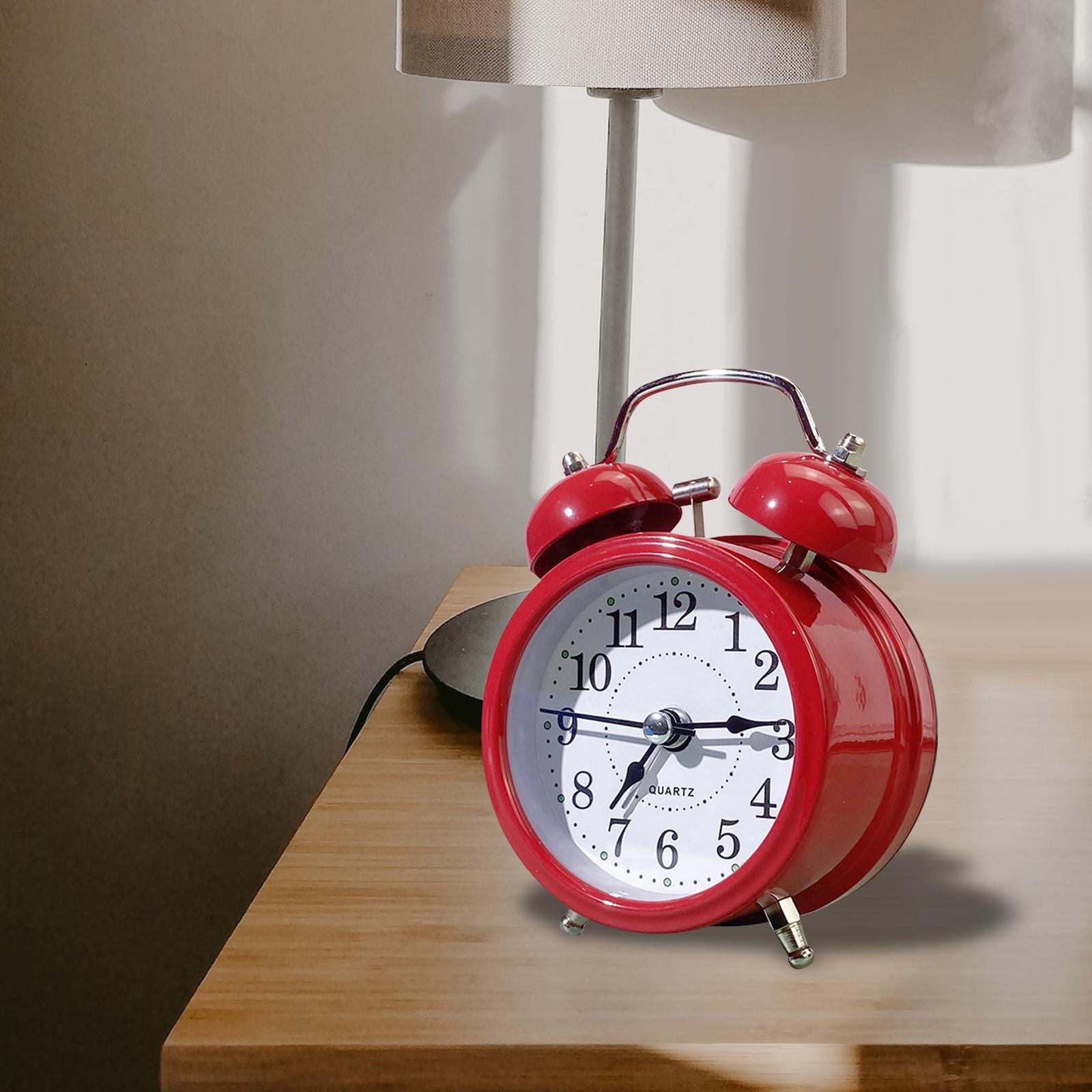 YWMJZEU Alarm Clock Luminous Dial Backlight for Bedroom Bedside Heavy Sleepers Table Red