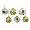 thumbnail image 2 of Kurt Adler 80MM Silver and Light Green St. Patrick Glass Ball Ornaments, 6 Piece Box, 2 of 8