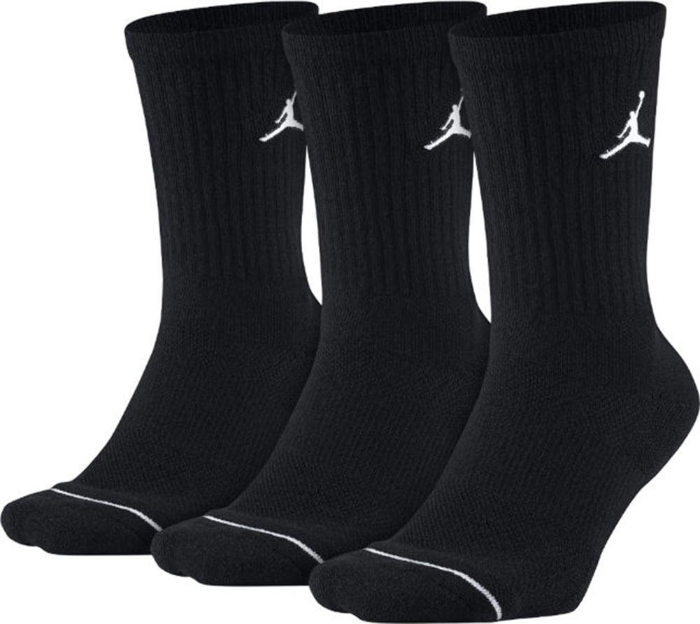 Nike Jordan Jumpman Dri-Fit Crew Socks Black 3 Pair SX5545-013 - Small ...