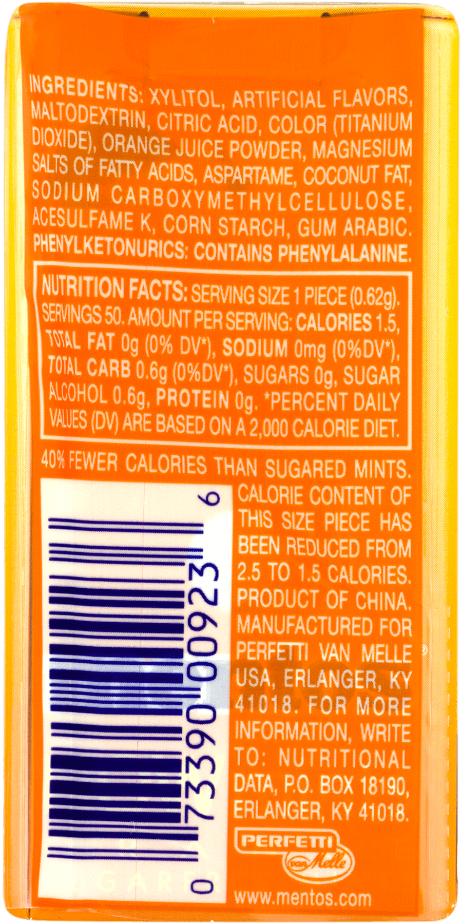 Mentos Orange Mint Nutrition Facts Besto Blog