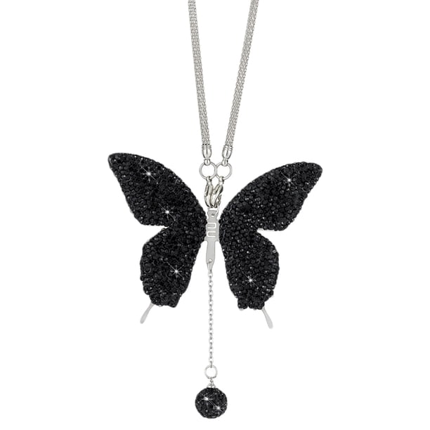 Mariposa Diamante para Coche Espejo Retrovisor Coche Metal Mariposa Creativa Suministros para Interior Coche (negro)