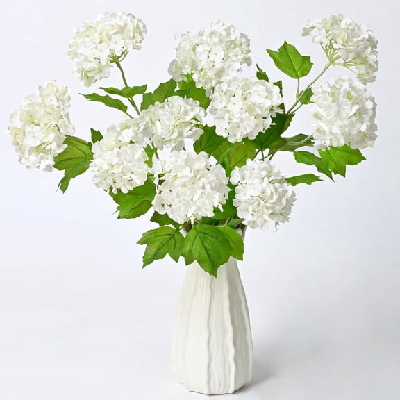 Waipfaru 4Pcs Real Touch Hydrangea Artificial Flower ,27inch Latex Long Stem Hydrangea Flower Bouquets for Home Party Wedding Table Decor