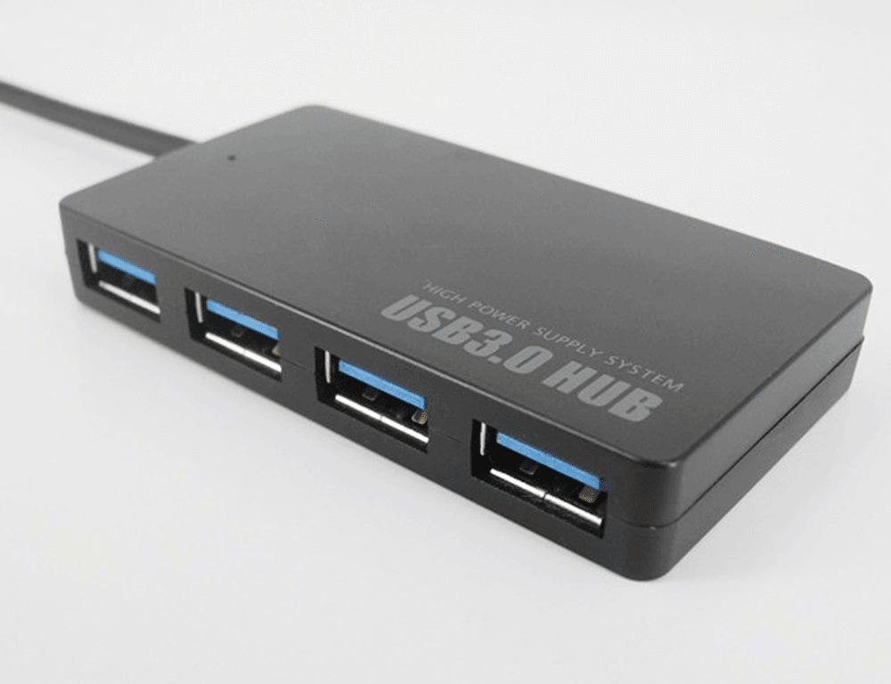 4-Port USB3.0 Hub 5Gbps Portable Compact for PC Mac Laptop Notebook Desktop EN 