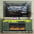 thumbnail image 6 of ANPOO 71" Fluted Fireplace TV Stand for 75/85" TVs with 36" Electric Fireplace, Modern Entertainment Center with LED Light & Power Outlet, Wooden Media Console TV Stand for Living Room, Green, 6 of 9