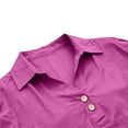 thumbnail image 5 of Womens 3/4 Sleeve Shirts Business Lapel Collared Solid Color Button Down Fashion Tops Dressy Casual Spring Blouses, 5 of 6