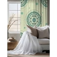 thumbnail image 4 of Sheer Curtains 63 Inch Length, Green Floral Semi Sheer Curtains Light Filtering Window Treatment, round Floral Ethnic Abstract Patterned Privacy Voile Drapes for Living Room Bedroom 52x63 Inch, 4 of 7
