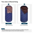 thumbnail image 6 of KingCamp XL Cotton Flannel Sleeping Bags, Oversized Weatherproof 3-Season Sleep bag with hood for Camping & Hiking & Backpacking, 17.6℉-54℉ (Navy), 6 of 10