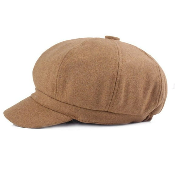 Feiona-Women Beret Hats Retro Woolen Octagonal Cap Warm Temperament Berets Literary Painter Hat