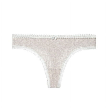 Women s Lace Patchwork Thong Solid Soft Comfy Lightweight Low Rise Panties Casual Fashion Sexy Breathable Underwear